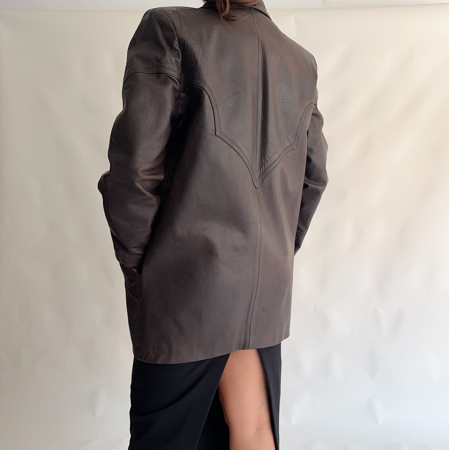 Vintage 70s Leather Coat (S)