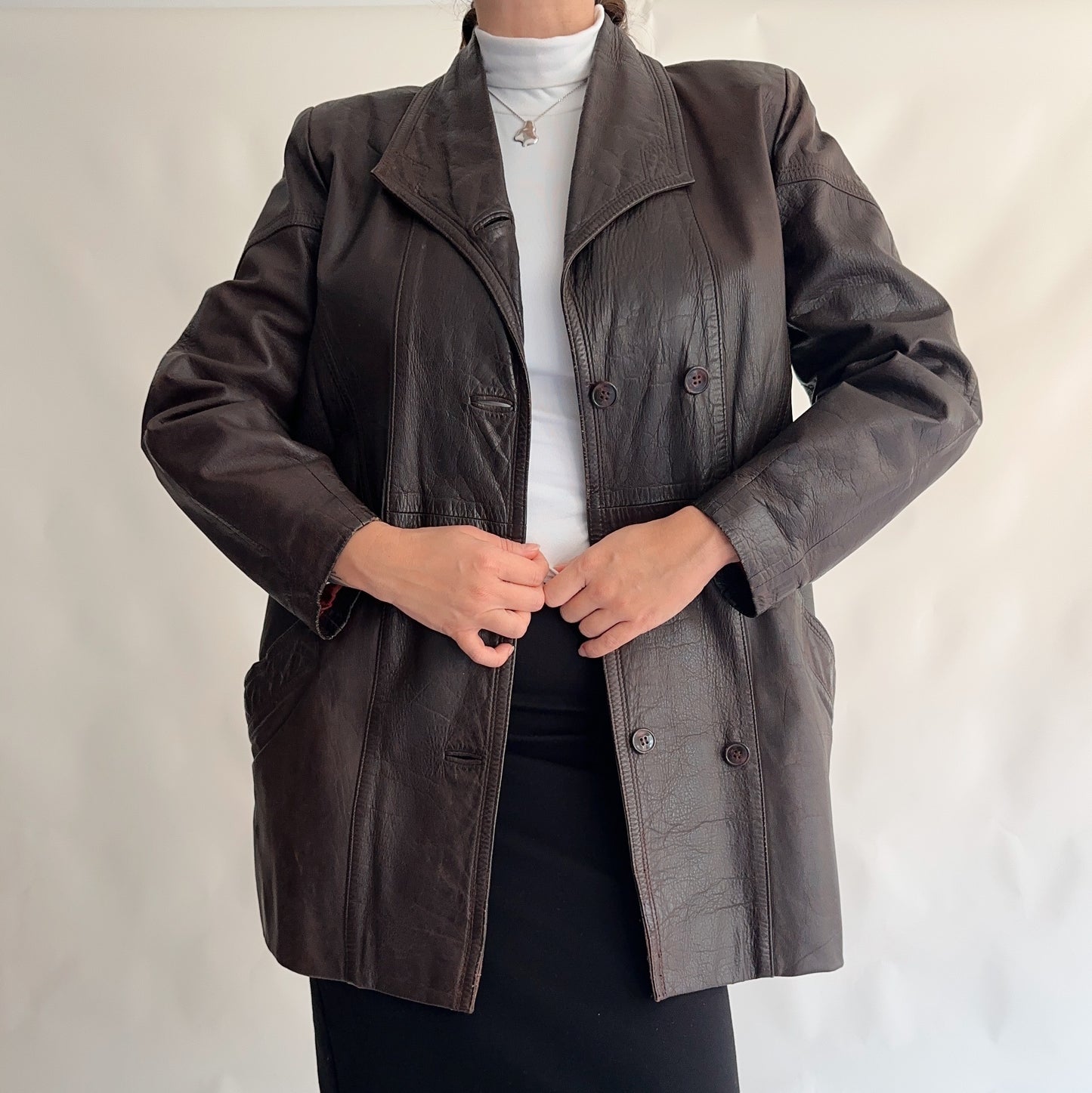 Vintage 70s Leather Coat (S)