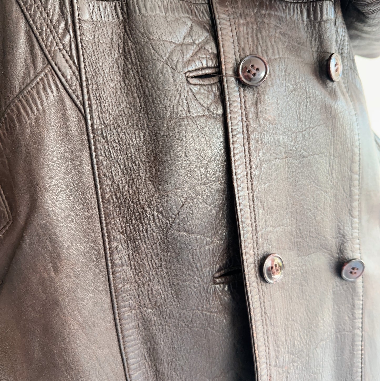 Vintage 70s Leather Coat (S)