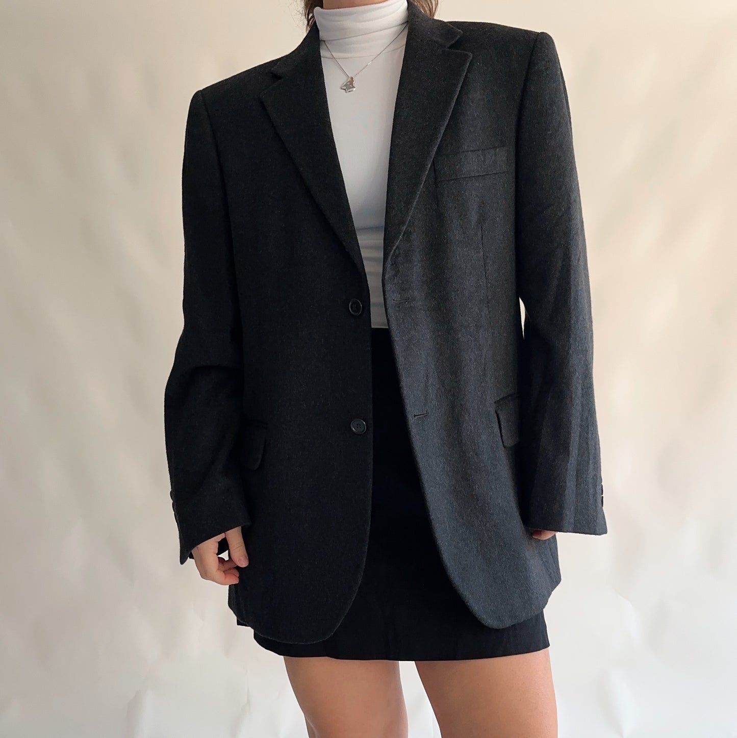 Blazer Vintage Lã + Cashmere (L-XL)