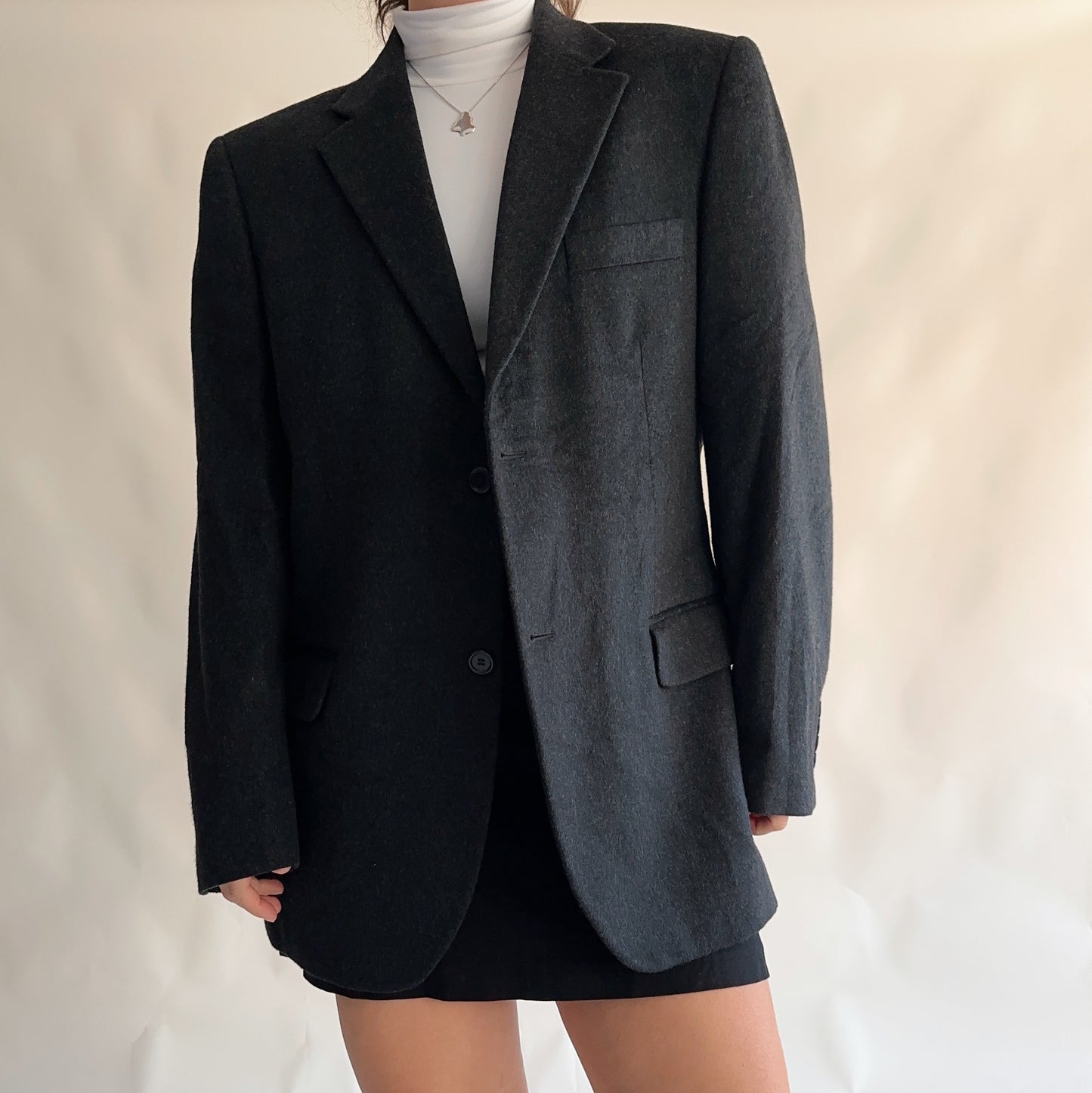 Blazer Vintage Lã + Cashmere (L-XL)