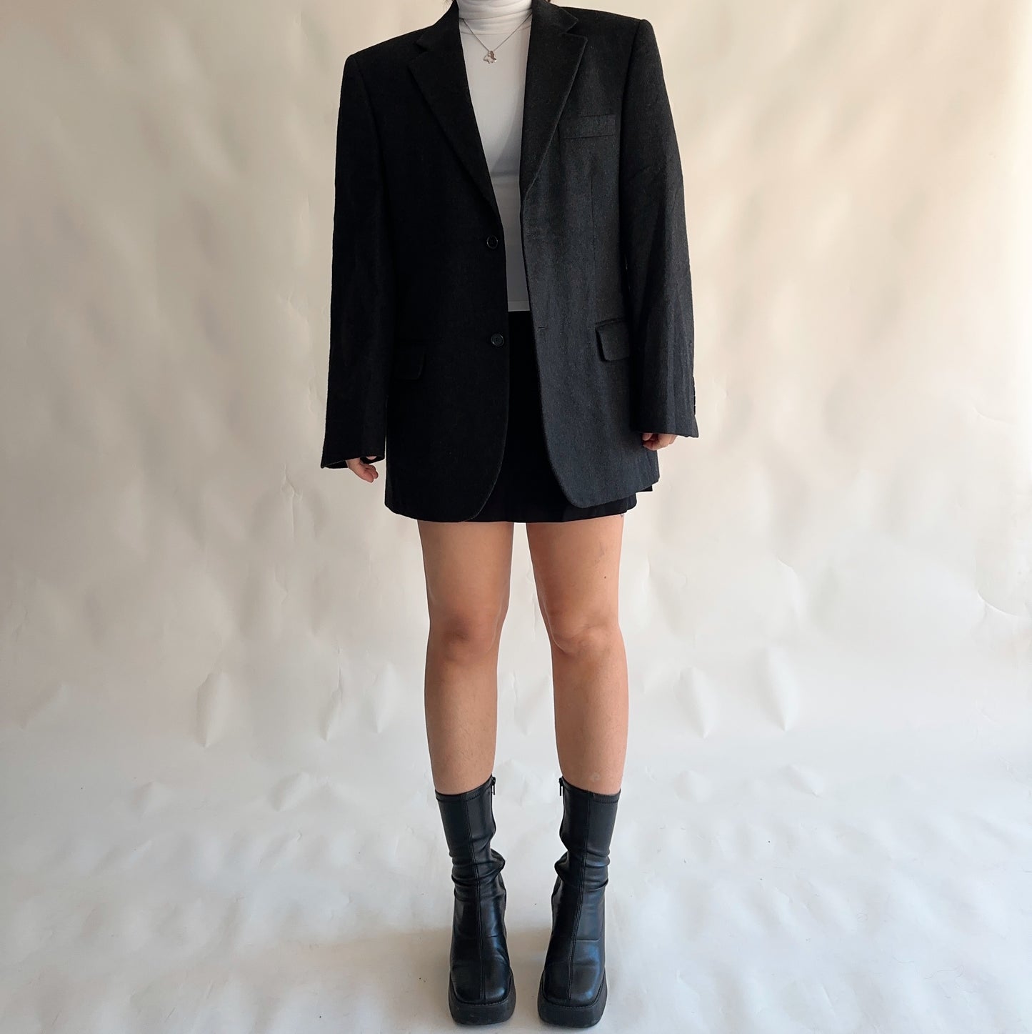 Blazer Vintage Lã + Cashmere (L-XL)