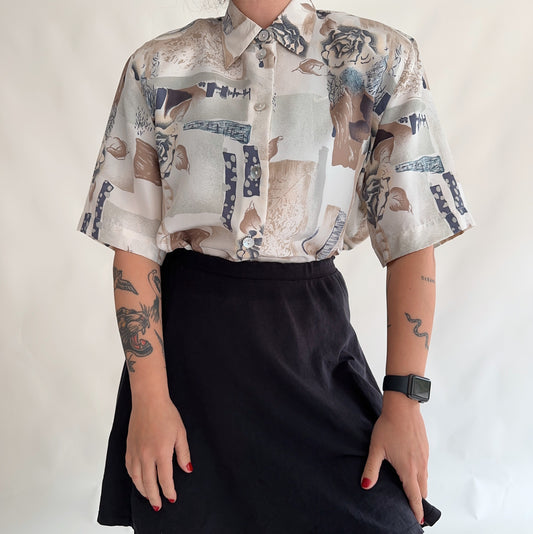 100% silk vintage shirt (M)