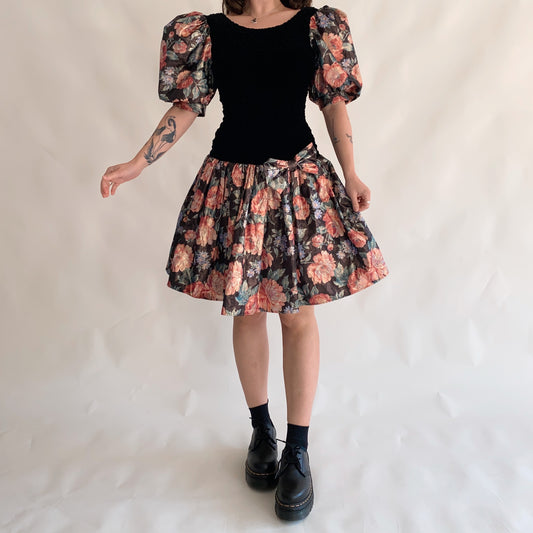 Vintage puff sleeve dress (SM)