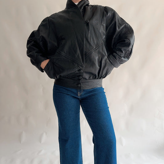 Bomber Vintage 80s de Pele (M)