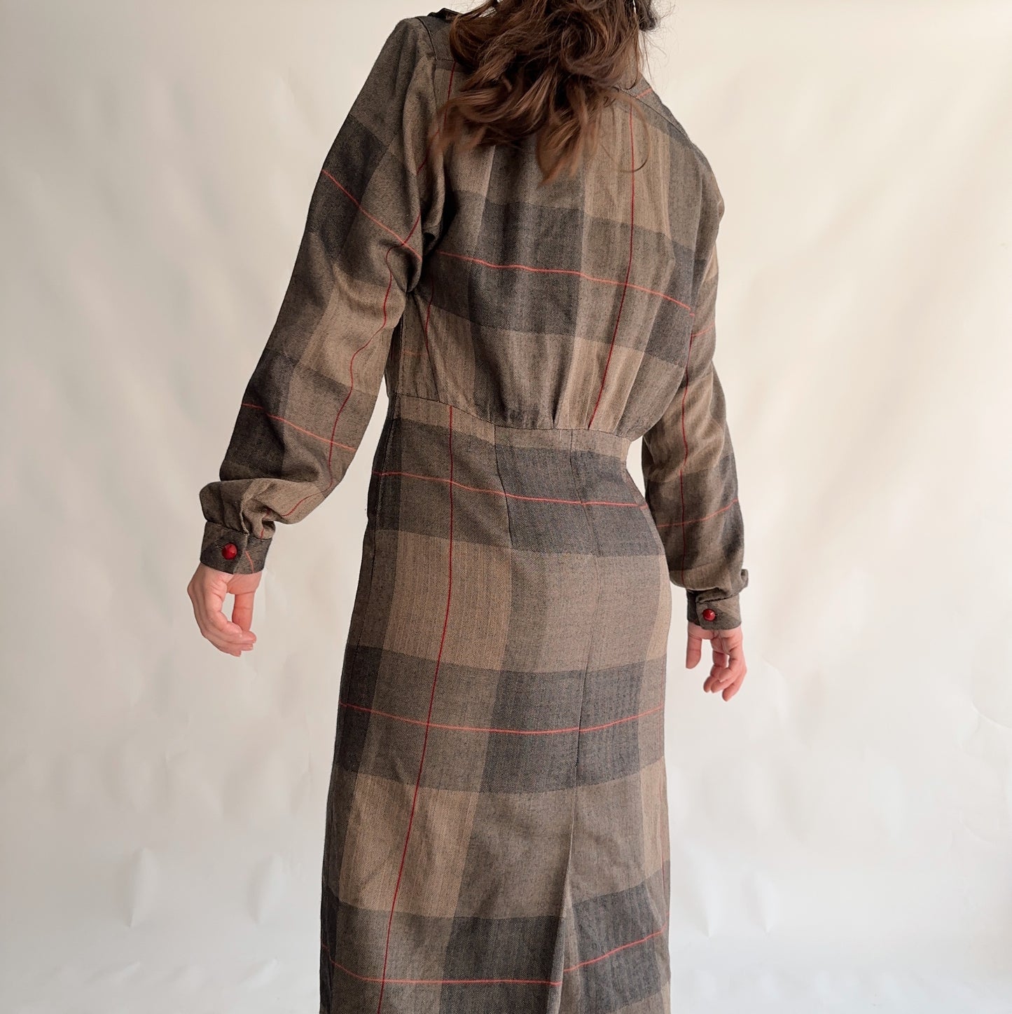 Vintage Winter Dress 70% Wool - 30% silk (L)