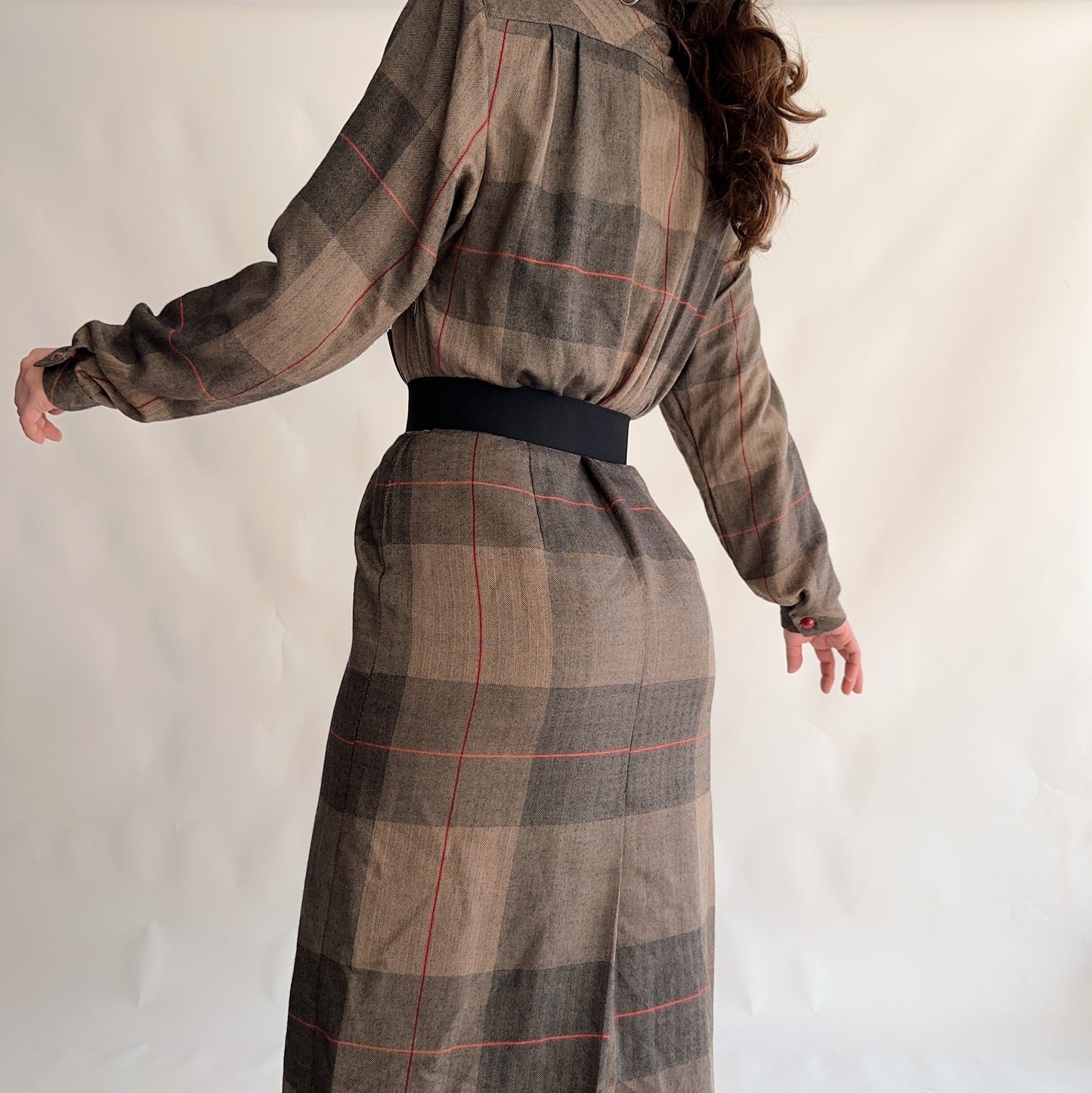 Vintage Winter Dress 70% Wool - 30% silk (L)