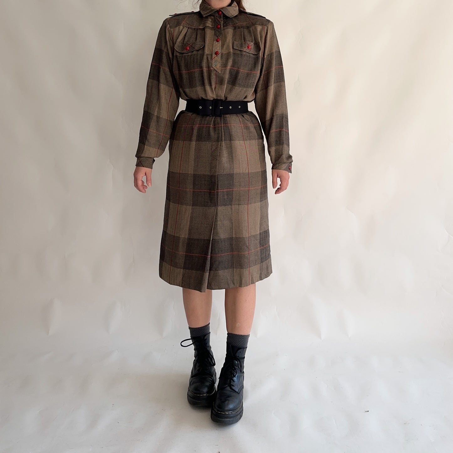 Vintage Winter Dress 70% Wool - 30% silk (L)