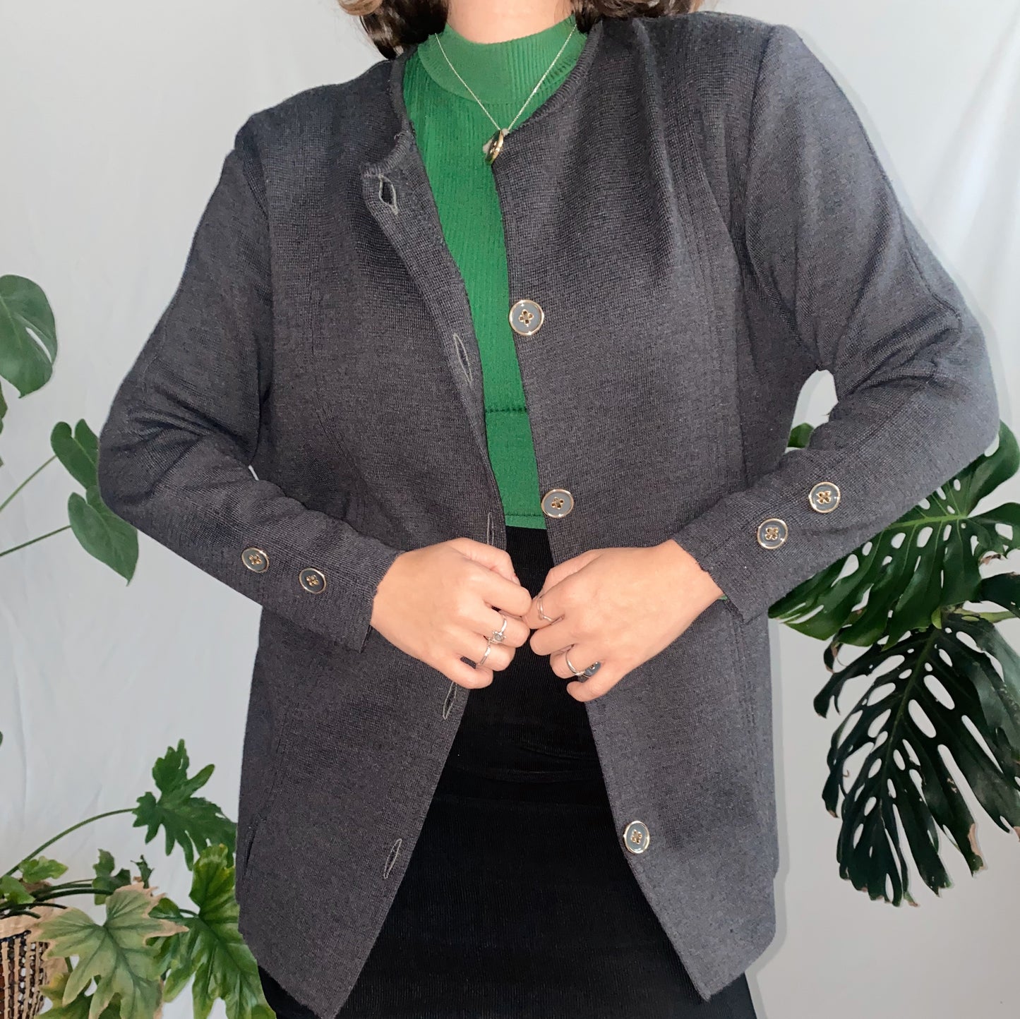 cardigan vintage cinzento (M)