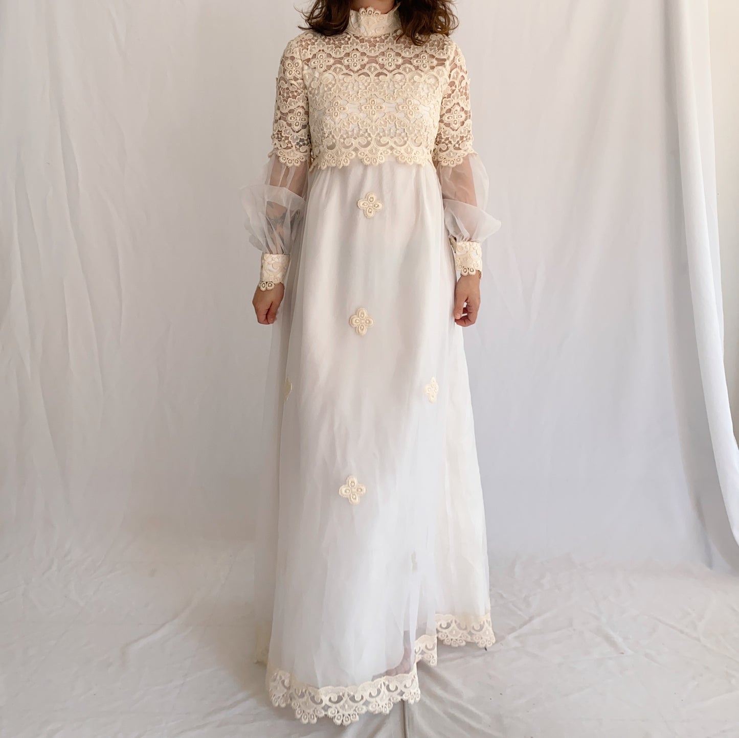 vestido vintage de noiva 70s (M)