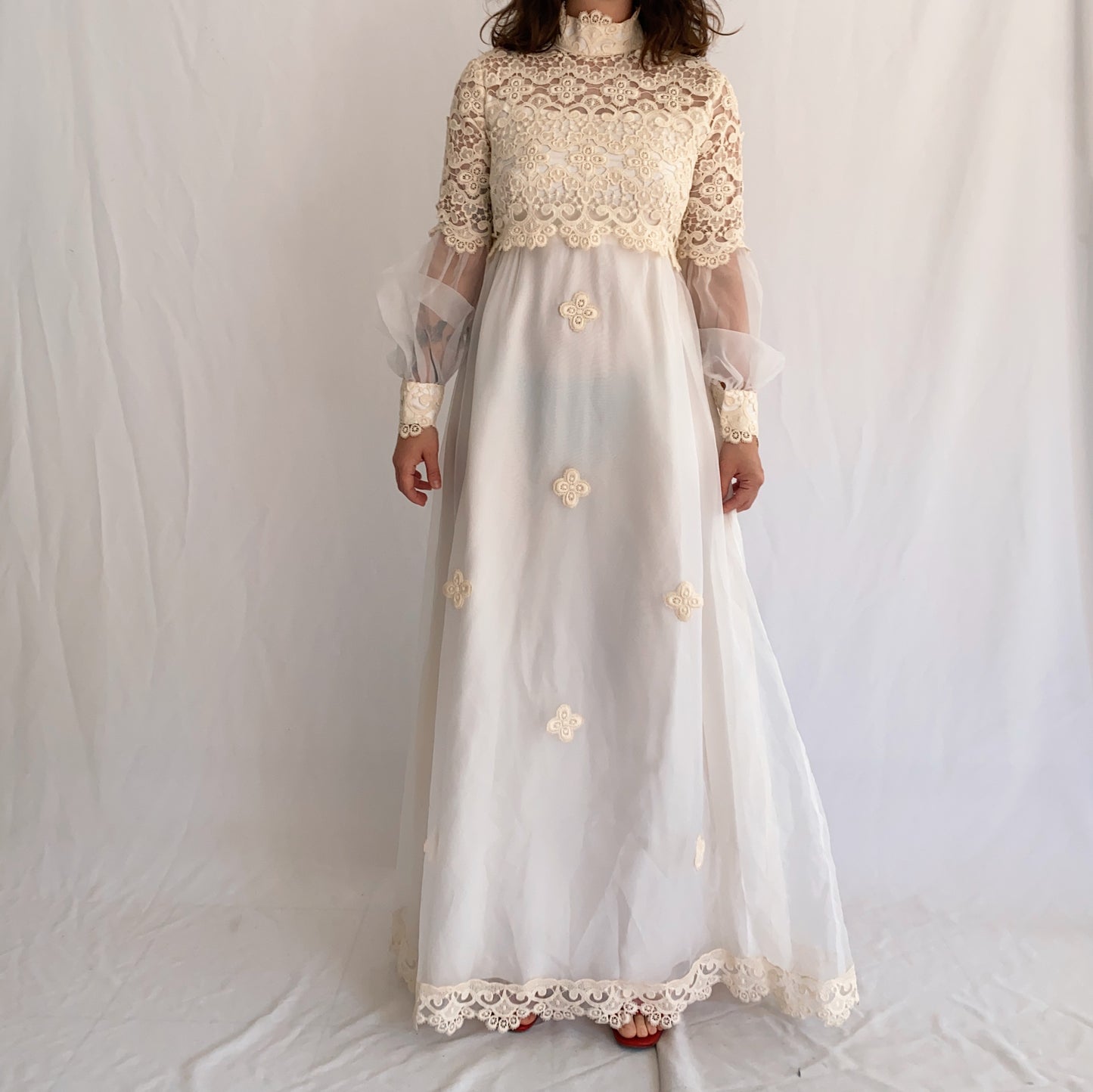 vintage wedding dress 70s (M)